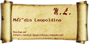 Módis Leopoldina névjegykártya